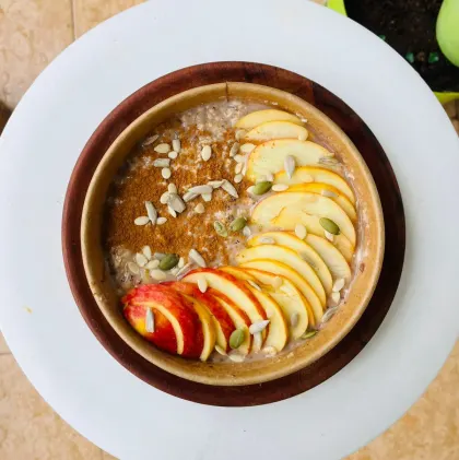 Fresh fruit and seed breakfast bowl